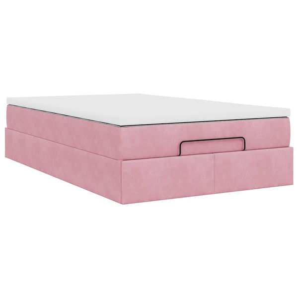 vidaXL Ottoman Bed with Mattress Pink 120x200 cm Velvet