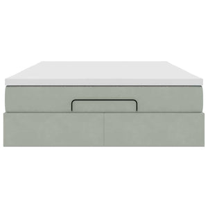 vidaXL Ottoman Bed with Mattress Light Grey 140x190 cm Velvet