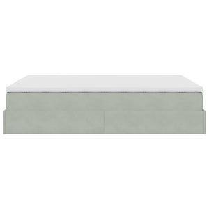 vidaXL Ottoman Bed with Mattress Light Grey 140x190 cm Velvet