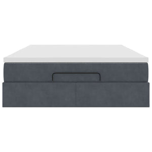vidaXL Ottoman Bed with Mattress Dark Grey 140x190 cm Velvet