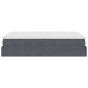 vidaXL Ottoman Bed with Mattress Dark Grey 140x190 cm Velvet