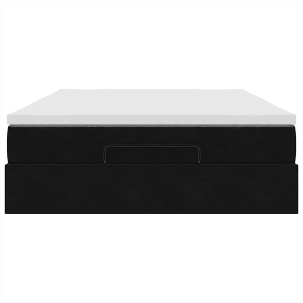 vidaXL Ottoman Bed with Mattress Black 140x190 cm Velvet
