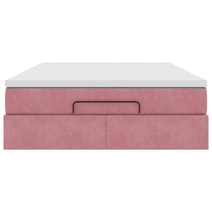 vidaXL Ottoman Bed with Mattress Pink 140x190 cm Velvet