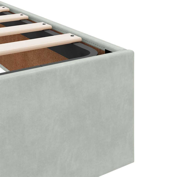vidaXL Ottoman Bed with Mattress Light Gray 140x200 cm Velvet