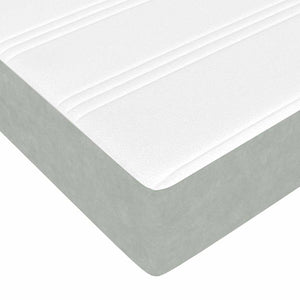 vidaXL Ottoman Bed with Mattress Light Gray 140x200 cm Velvet