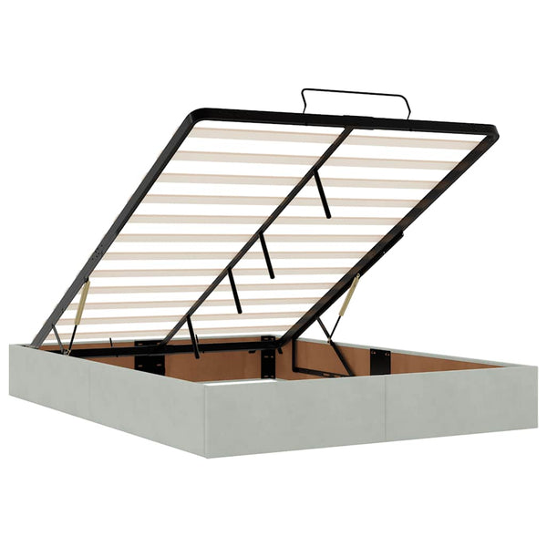vidaXL Ottoman Bed with Mattress Light Gray 140x200 cm Velvet