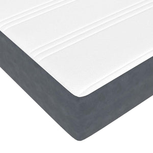 vidaXL Ottoman Bed with Mattress Dark Grey 140x200 cm Velvet