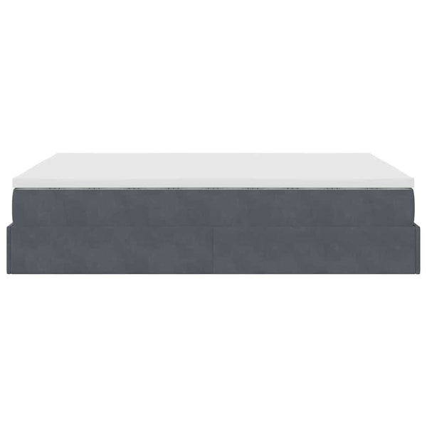 vidaXL Ottoman Bed with Mattress Dark Grey 140x200 cm Velvet