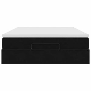 vidaXL Ottoman Bed with Mattress Black 140x200 cm Velvet