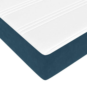 vidaXL Ottoman Bed with Mattress Dark Blue 140x200 cm Velvet