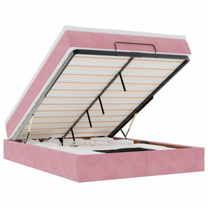 vidaXL Ottoman Bed with Mattress Pink 140x200 cm Velvet