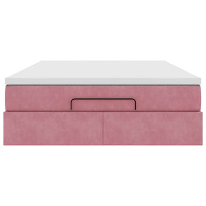 vidaXL Ottoman Bed with Mattress Pink 140x200 cm Velvet