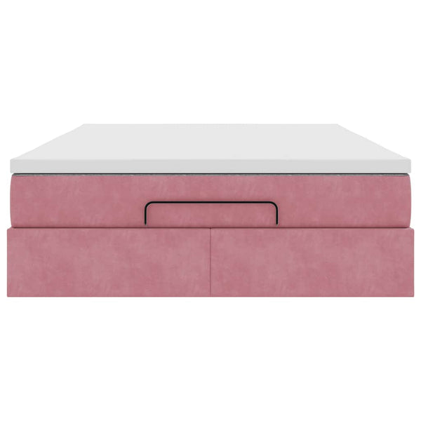 vidaXL Ottoman Bed with Mattress Pink 140x200 cm Velvet