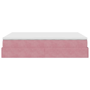 vidaXL Ottoman Bed with Mattress Pink 140x200 cm Velvet