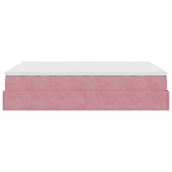 vidaXL Ottoman Bed with Mattress Pink 140x200 cm Velvet