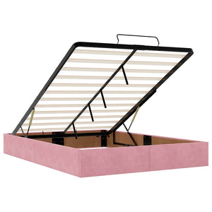 vidaXL Ottoman Bed with Mattress Pink 140x200 cm Velvet
