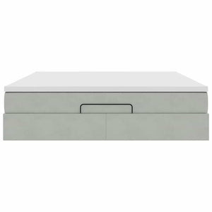vidaXL Ottoman Bed with Mattress Light Gray 160x200 cm Velvet