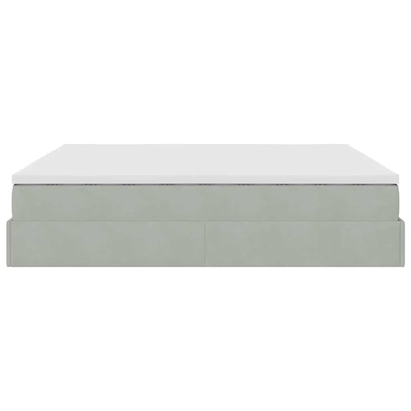 vidaXL Ottoman Bed with Mattress Light Gray 160x200 cm Velvet