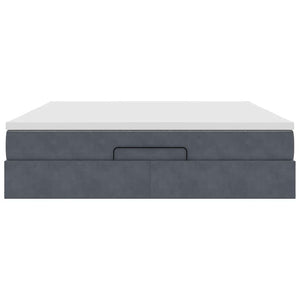 vidaXL Ottoman Bed with Mattress Dark Gray 160x200 cm Velvet