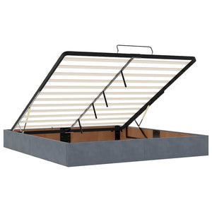 vidaXL Ottoman Bed with Mattress Dark Gray 160x200 cm Velvet