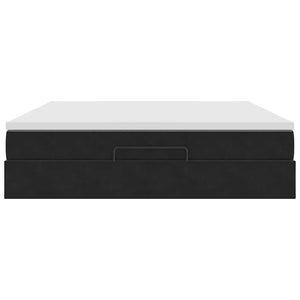 vidaXL Ottoman Bed with Mattress Black 160x200 cm Velvet