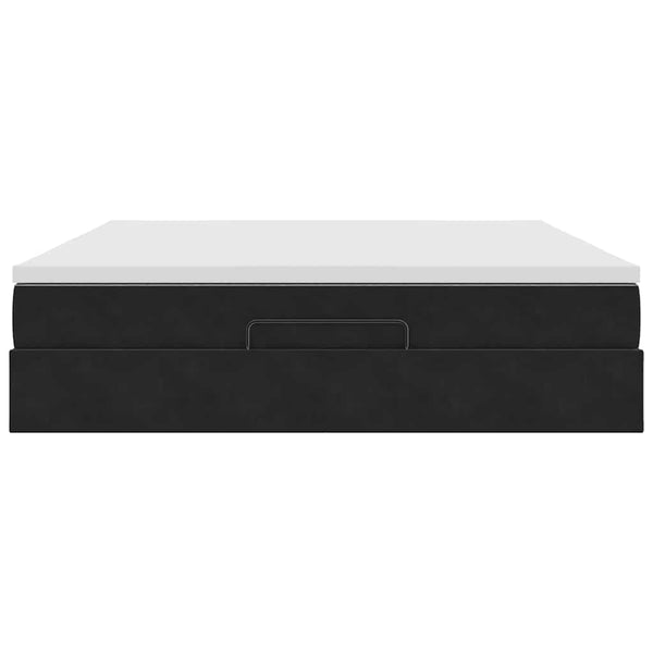 vidaXL Ottoman Bed with Mattress Black 160x200 cm Velvet