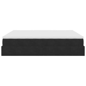 vidaXL Ottoman Bed with Mattress Black 160x200 cm Velvet
