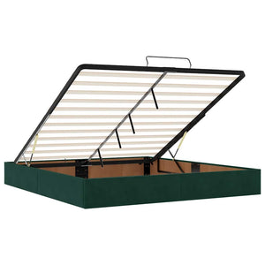 vidaXL Ottoman Bed with Mattress Dark Green 160x200 cm Velvet