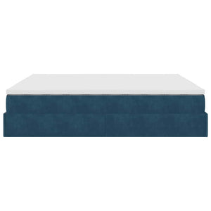 vidaXL Ottoman Bed with Mattress Dark Blue 160x200 cm Velvet