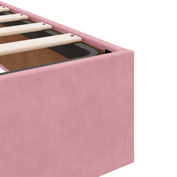 vidaXL Ottoman Bed with Mattress Pink 160x200 cm Velvet
