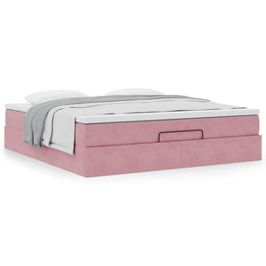 vidaXL Ottoman Bed with Mattress Pink 160x200 cm Velvet