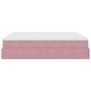 vidaXL Ottoman Bed with Mattress Pink 160x200 cm Velvet