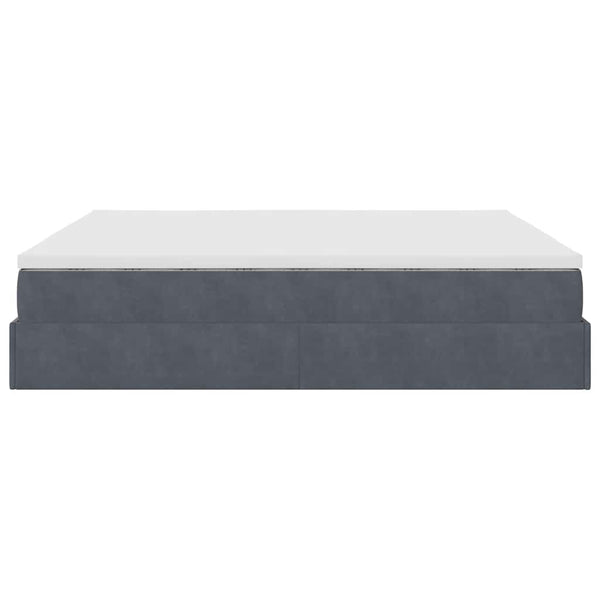 vidaXL Ottoman Bed with Mattress Dark Grey 180x200 cm Velvet