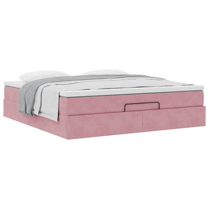 vidaXL Ottoman Bed with Mattress Pink 180x200 cm Velvet