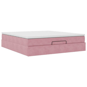 vidaXL Ottoman Bed with Mattress Pink 180x200 cm Velvet