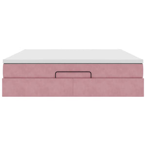 vidaXL Ottoman Bed with Mattress Pink 180x200 cm Velvet