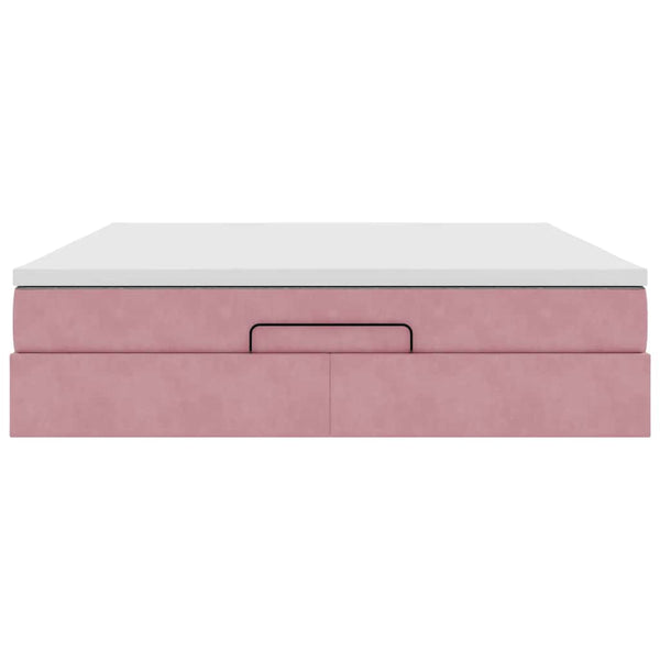 vidaXL Ottoman Bed with Mattress Pink 180x200 cm Velvet