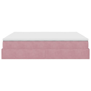 vidaXL Ottoman Bed with Mattress Pink 180x200 cm Velvet
