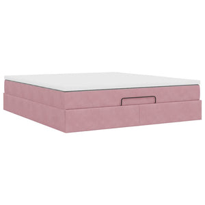 vidaXL Ottoman Bed with Mattress Pink 180x200 cm Velvet