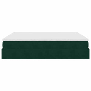 vidaXL Ottoman Bed with Mattresses Dark Green 200x200 cm Velvet