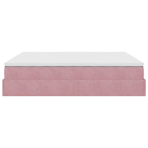 vidaXL Ottoman Bed with Mattresses Pink 200x200 cm Velvet