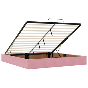 vidaXL Ottoman Bed with Mattresses Pink 200x200 cm Velvet