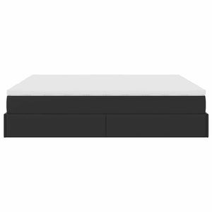 vidaXL Ottoman Bed with Mattresses Black 160x200 cm Faux Leather