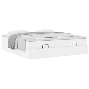 vidaXL Ottoman Bed with Mattresses White 160x200 cm Faux Leather