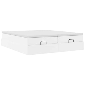 vidaXL Ottoman Bed with Mattresses White 160x200 cm Faux Leather