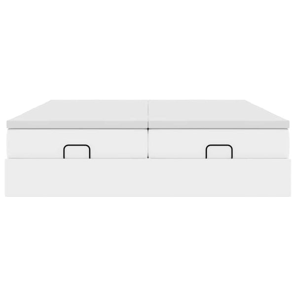 vidaXL Ottoman Bed with Mattresses White 160x200 cm Faux Leather