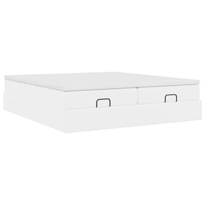 vidaXL Ottoman Bed with Mattresses White 160x200 cm Faux Leather