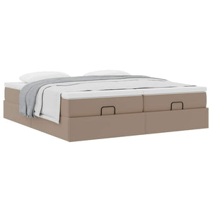vidaXL Ottoman Bed with Mattresses Cappuccino 160x200 cm Faux Leather