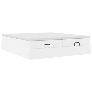 vidaXL Ottoman Bed with Mattresses White 180x200 cm Faux Leather