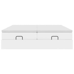 vidaXL Ottoman Bed with Mattresses White 180x200 cm Faux Leather